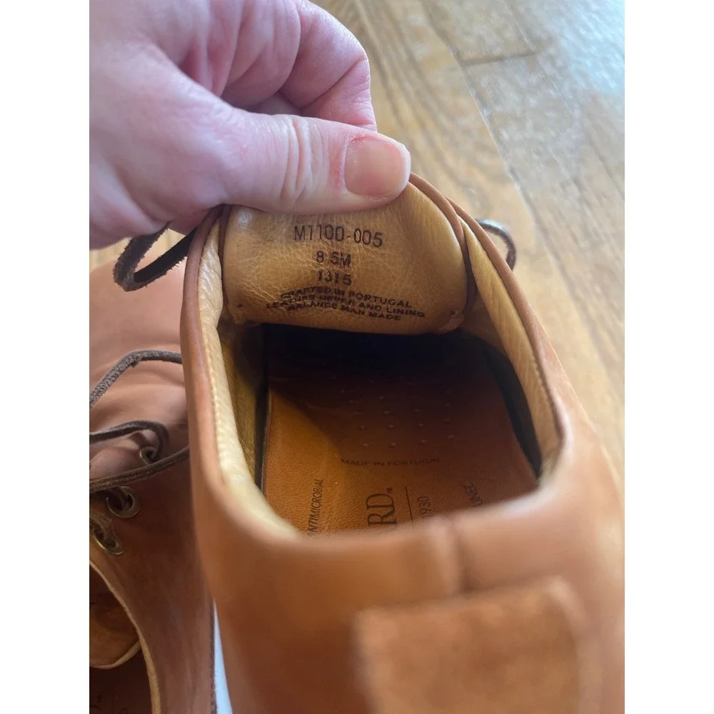 Samuel Hubbard Mens Free Tan Leather Oxford Vibram Sole 8.5‎ M Waxhide Walking